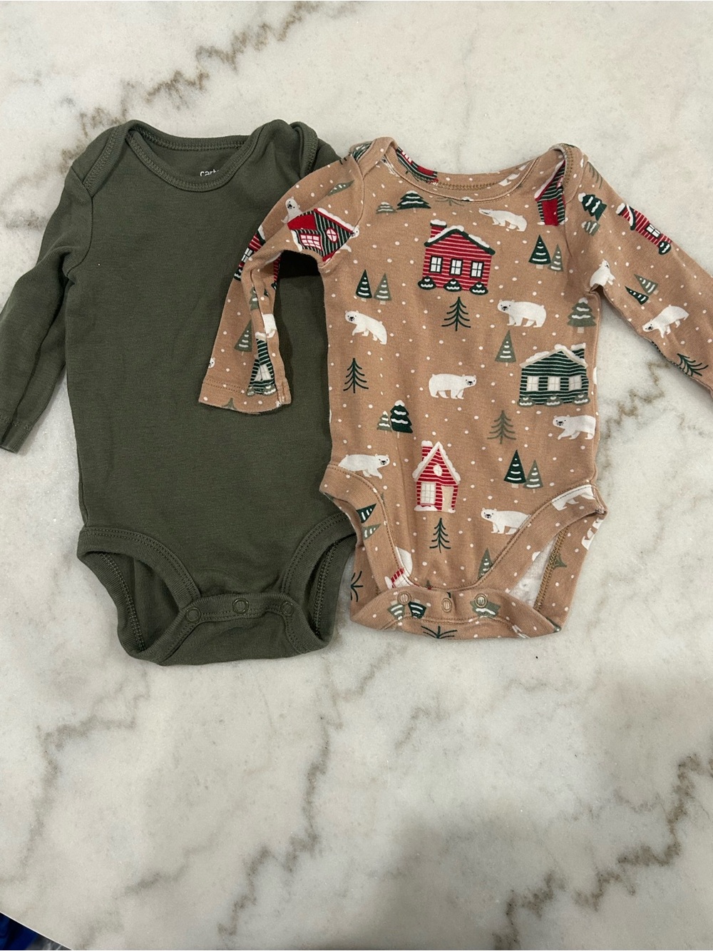 0-3mo onesies (Carters and the Baby Place) winter bundle
